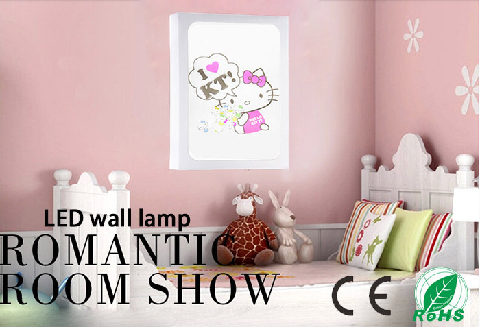 kitty led wall lamp designed for children of indoor lighting decorative, make the children's bedroom is full of fairy tale