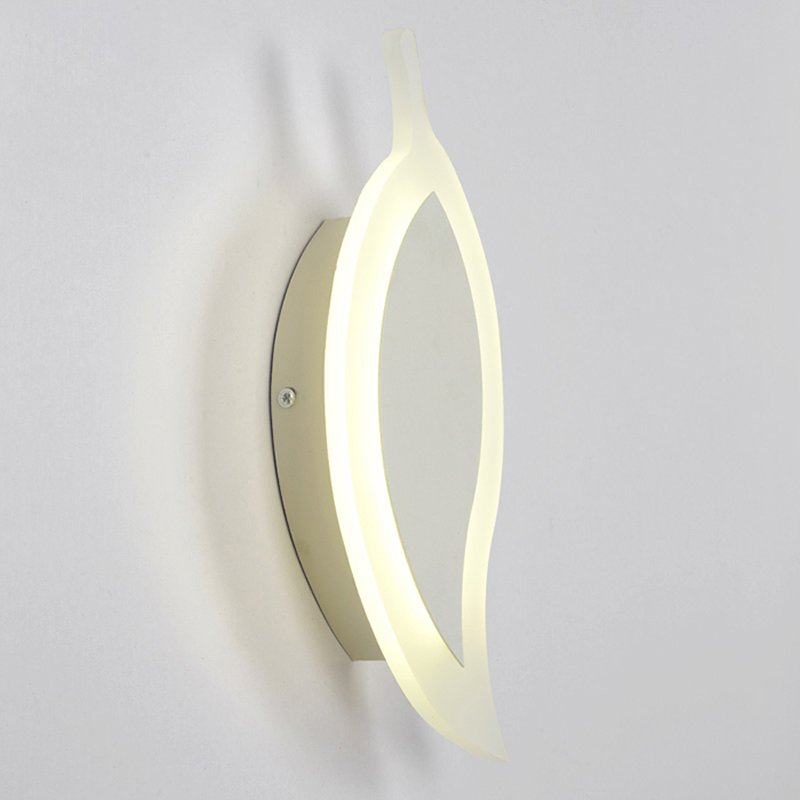 leaf shape 8w modern led wall lights lamp for living room hallway bedroom minimalist acrylic+hardware wall lamp fixtures