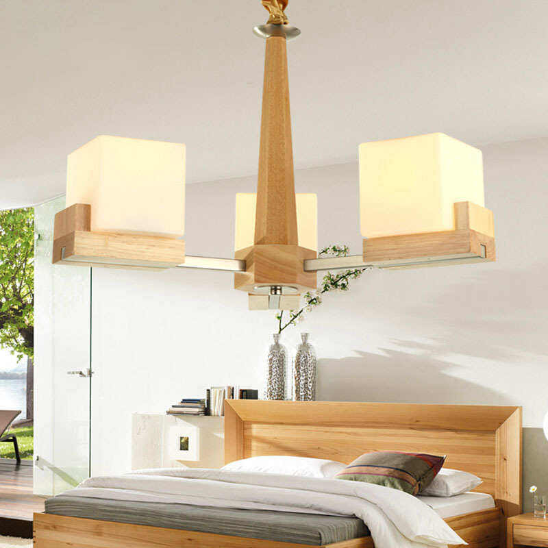 loft modern oak pendant light for living room dining room lampadario moderno led pendant lighting