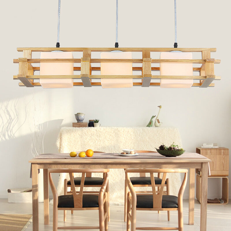 modern oak pendant light for dining room luminaire led pendant lamp fixtures lampara colgante de techo modern home lighting