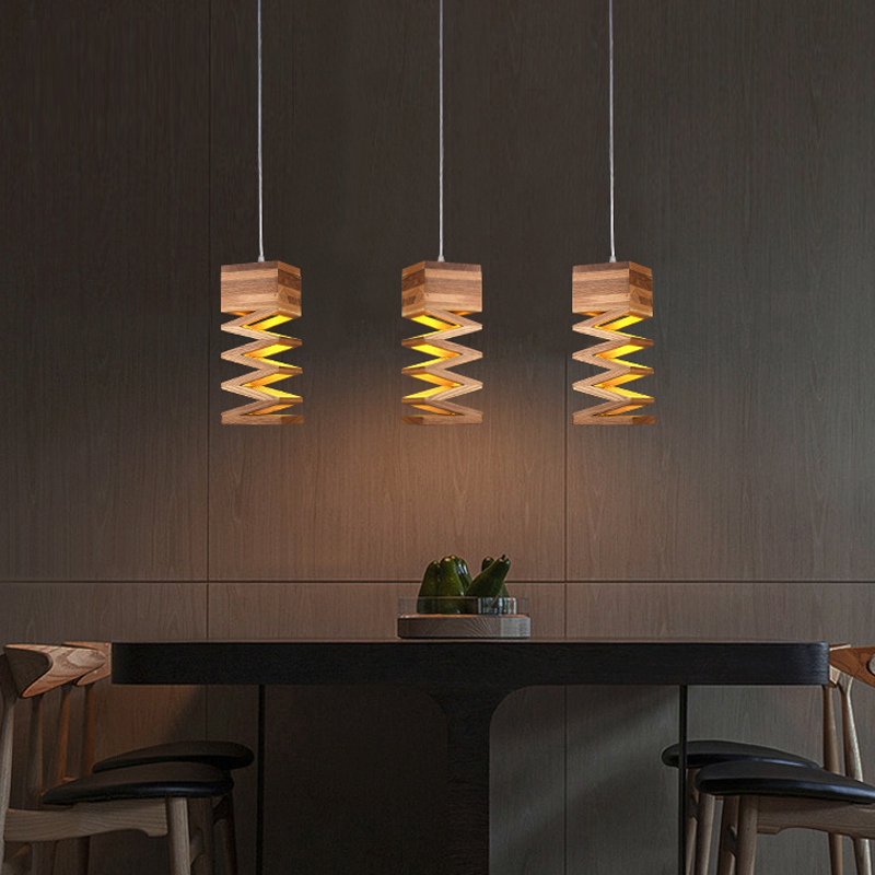 new modern wood pendant light for dining room living room lighting light home lamp fixture decoration
