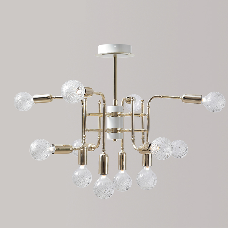 nordic postmodern simple creative personality hall restaurant villa crystal iron pendant light