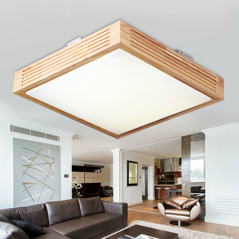 oak modern led ceiling lights for dining room bedroom deckenleuchten home decoration wooden led ceiling lamp fixtures