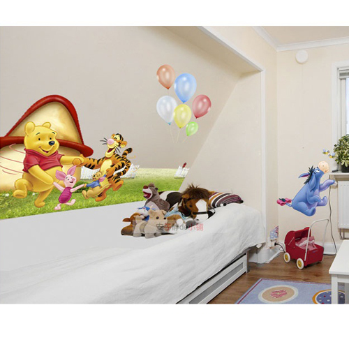 the second wall paper only 2 usd !! removable cartoon wall sticker wall paper pvc waterproof