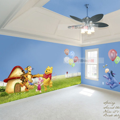 the second wall paper only 2 usd !! removable cartoon wall sticker wall paper pvc waterproof