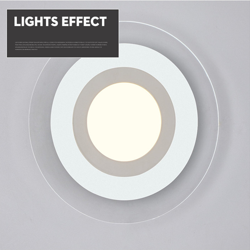 ultra thin acrylic led round surface mounted wall lamp for bedroom corridor