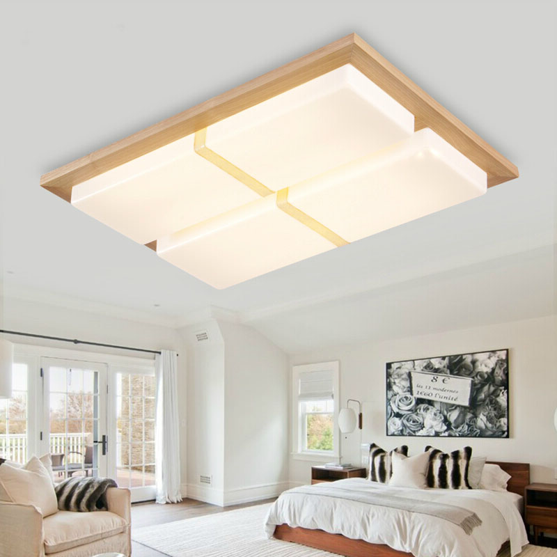 wooden modern led ceiling lights for living room bedroom luminaria de teto home decoration led ceiling lamp fixtures luminaire