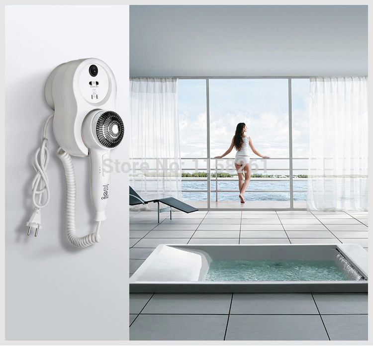 special price 1000 w power wall-mountable white hair dryer suittable for el and home blow dryer hsd-90285