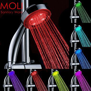 led hand shower round chrome 7 color changing light led temperature controlled from water flow abs hand shower for bath shower