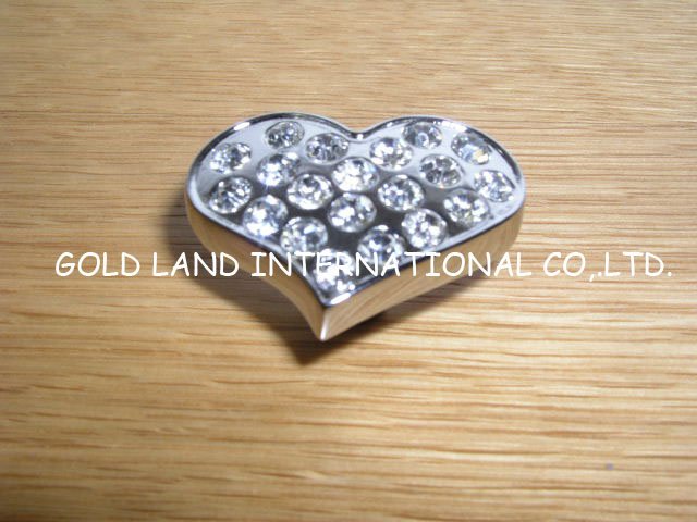 d36mmxh26mm 30pcs/lot heart new style crystal and zinc alloy cabinet door drawer knob&crystal knobs