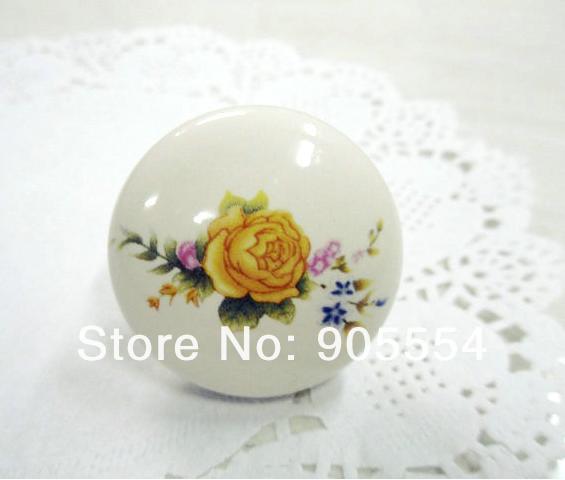 d38xh27mm ceramics furniture knob with new flower