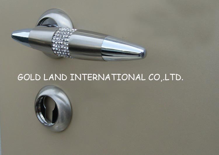72mm 2pcs handles with lock body+keys crystal glass hgh quality handle door klock suitable for gte and villa gate