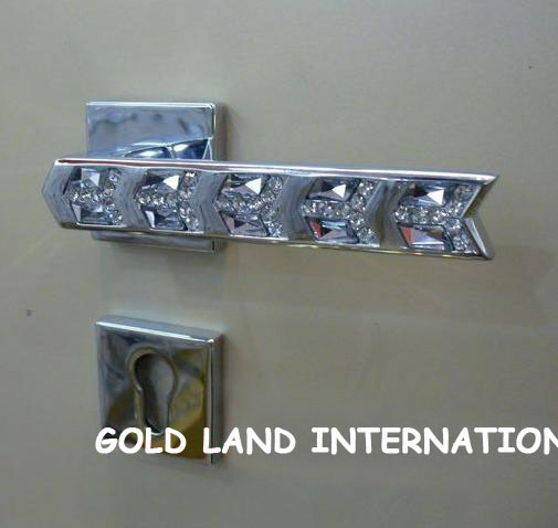 72mm 2pcs handles with lock body+keys shining k9 crystal glass door lock/furniture door lock/crystal gate lock