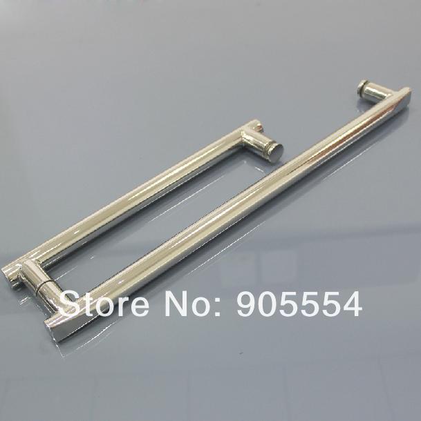 275/440mm chrome color 2pcs/lot 304 stainless steel bathroom glass door handle