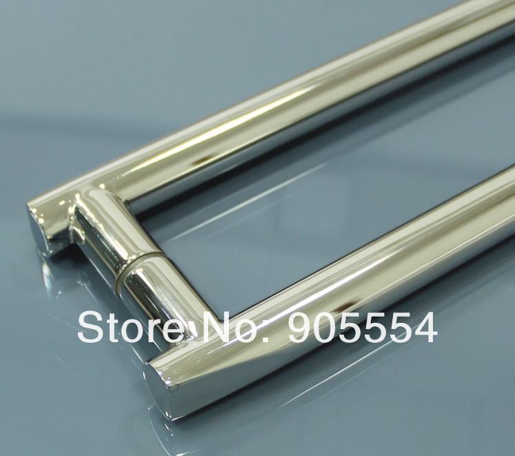 480mm chrome color 2pcs/lot 304 stainless steel bedroom glass door handle