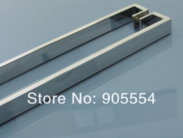 600mm chrome color 2pcs/lot 304 stainless steel shower room glass door long handle - Click Image to Close