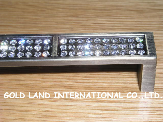 128mm k9 crystal glass bronze-colored furniture handle drawer handle