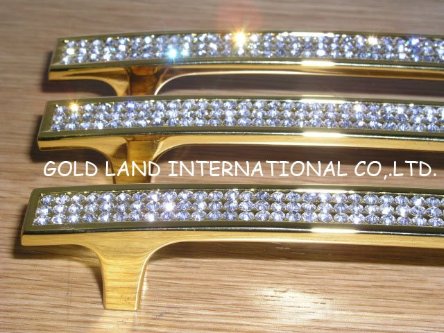 160mm l224xh28mm golden crystal zinc alloy bedroom handles/cabinet handle