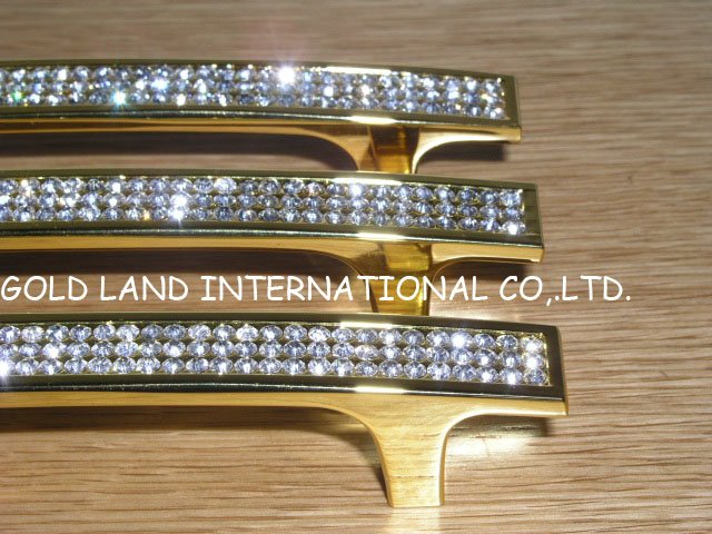 160mm l224xh28mm golden crystal zinc alloy bedroom handles/cabinet handle