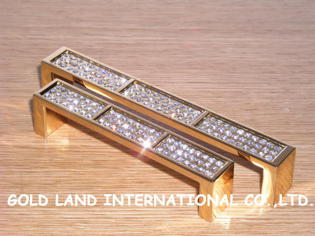 96mm k9 crystal glass k golden color cabinet drawer handles