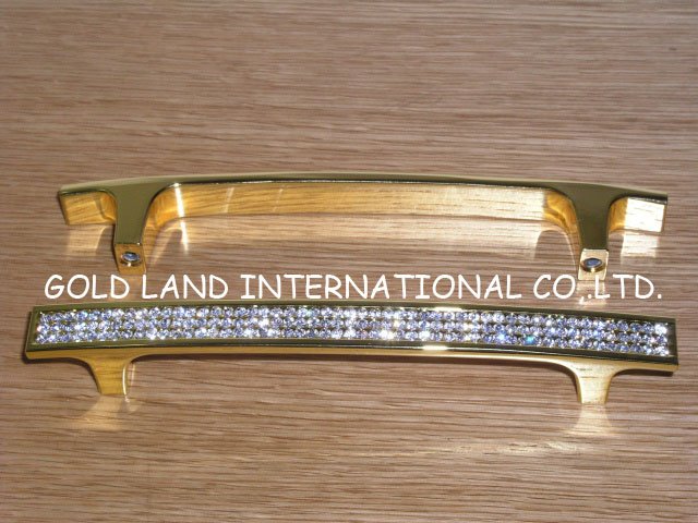 96mm l140xh28mm golden crystal zinc alloy handles/cabinet handle
