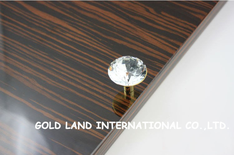 d25mm 24k golden color k9 crystal glass cabinet knob kitchen door wardrobe knob