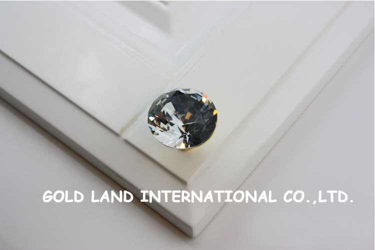 d30mm 24k golden color k9 crystal glass furniture knobs cabinet door knob
