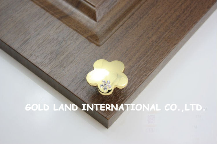 d36xh23mm 24k golden color k9 crystal glass bedroom kitchen door cabinets cupboard knobs