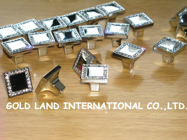 l25mmxw25mmxh21mm crystal glass zinc alloy drawer knobs/dresser knobs