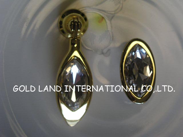 l72xw22xh17mm 24k golden k9 crystal glass furniture handle/crystal drawer handle