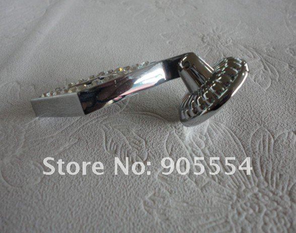 l80mmxw35mm rhombus crystal glass and zinc alloy furniture handle