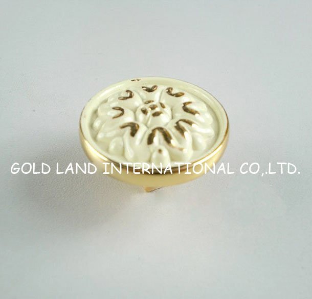 d30mmxh25mm antique golden white zinc alloy cabinet knob/bedroom furniture knob