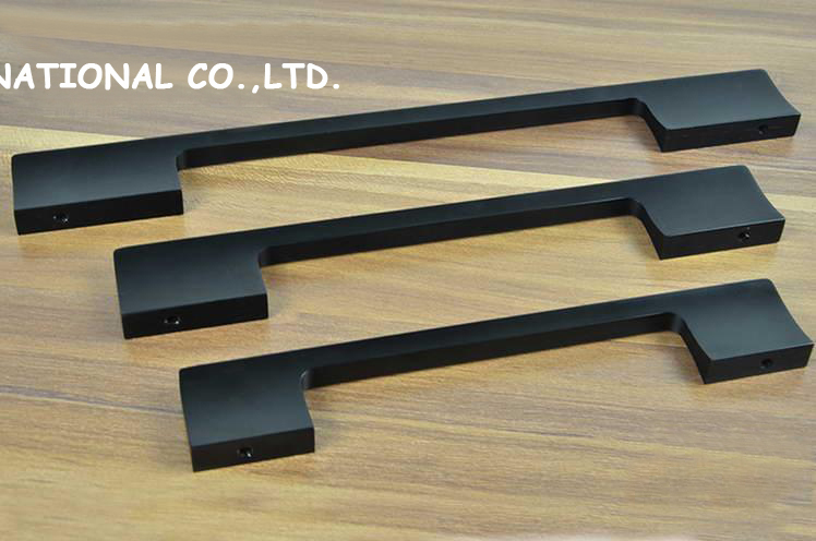 256mm black color aluminum alloy kitchen door cabinets cupboard handle - Click Image to Close