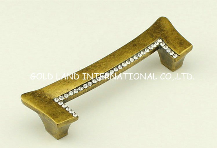 128mm bronze-coloured zinc alloy crystal glass handle