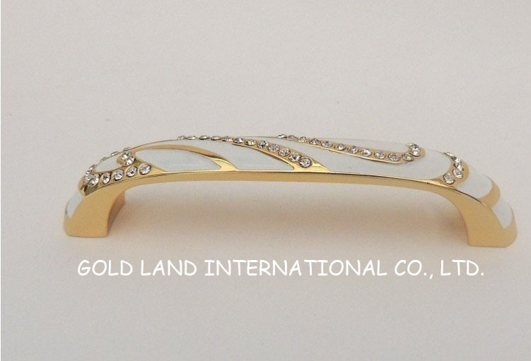 128mm golden color crystal glass handle