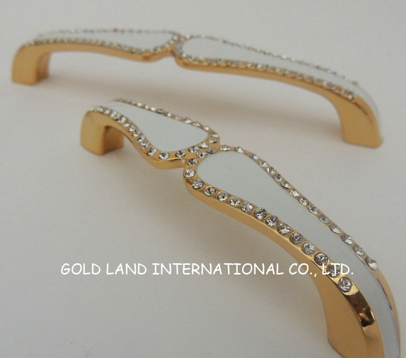 96mm crystal glass golden cabinet furniture handle