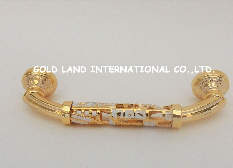 96mm zinc alloy golden furniture handles /cupboard handle