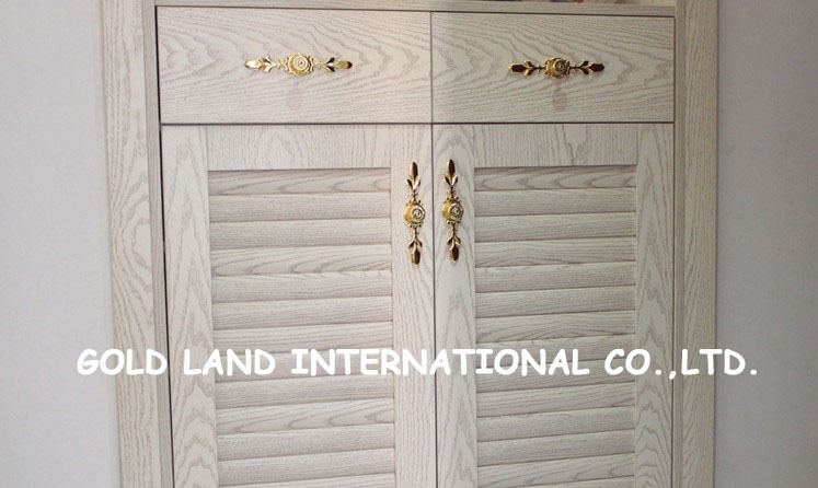 l120mm zinc alloy be plating 24k golden bedroom furniture cabinet handle