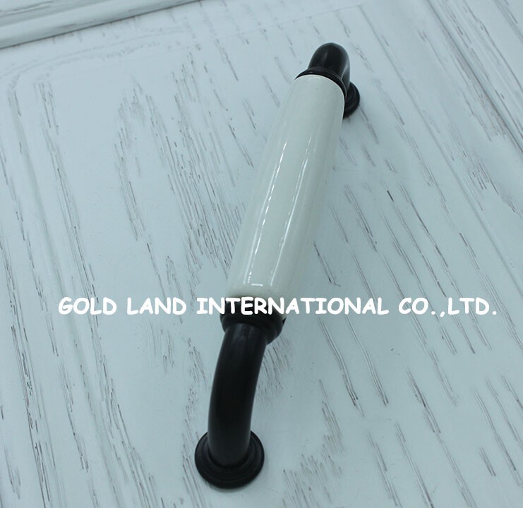 128mm 10pcs ceramics handle and knob the ancient iron black drawer pull furniture hardware handle door accessory