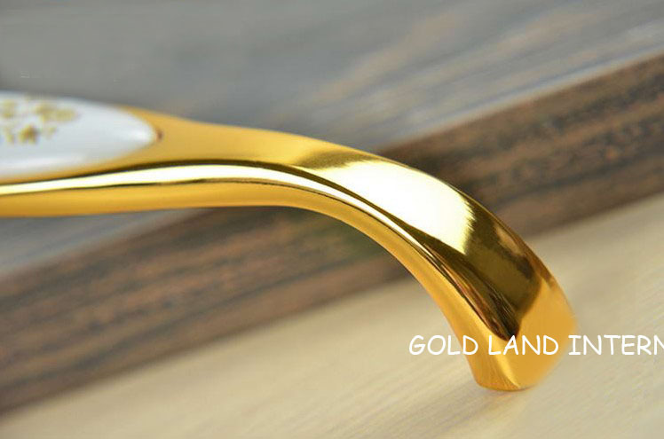 128mm zinc alloy be plating 24k golden ceramic handle