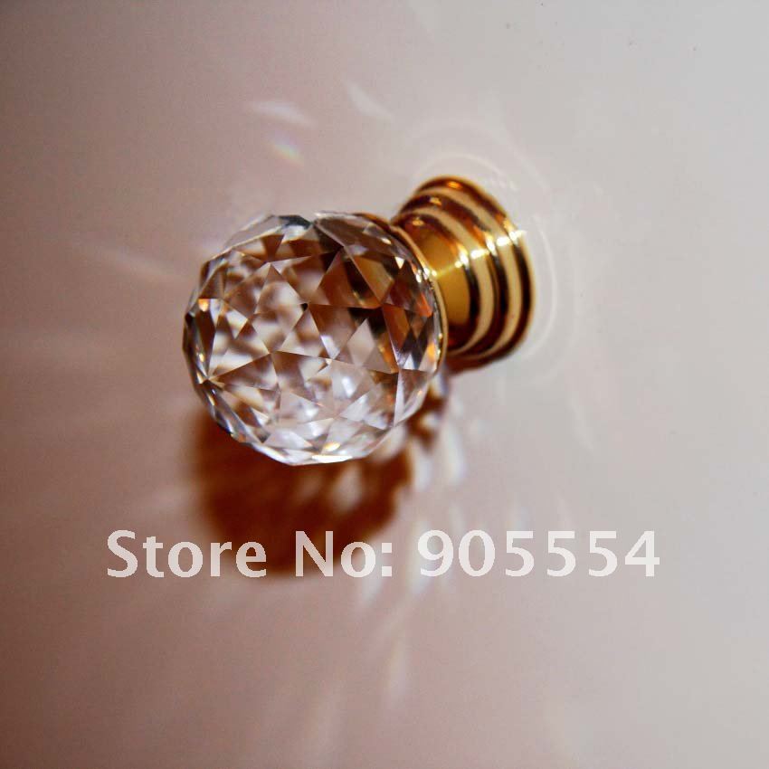 20pcs/lot d30mmxh42mm crystal cabinet knob and handles/crystal furniture knob