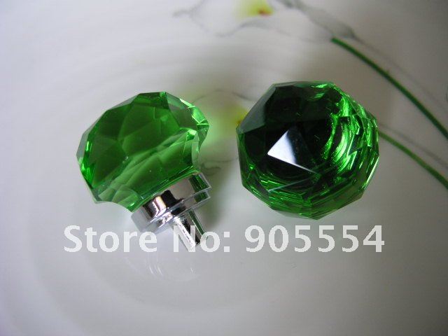 d25mmxh30mm green crystal glass cabinet drawe knob/cabinet knob - Click Image to Close