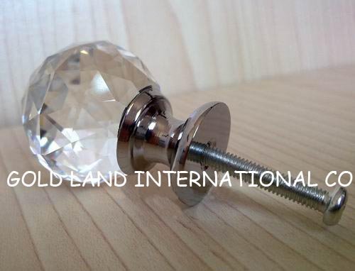 d30mmxh42mm brass base crystal glass drawer knobs/brass decorative door knobs