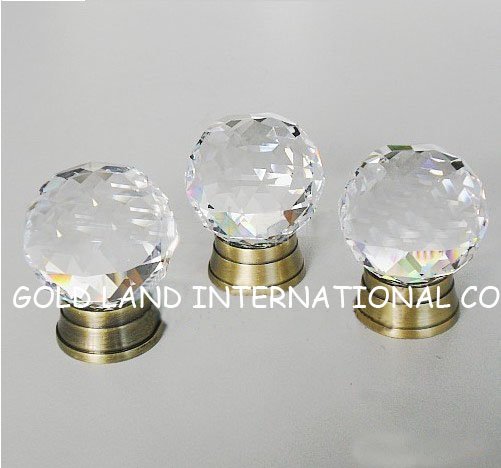 d38mmxh48mm crystal glass furniture cabinet knob