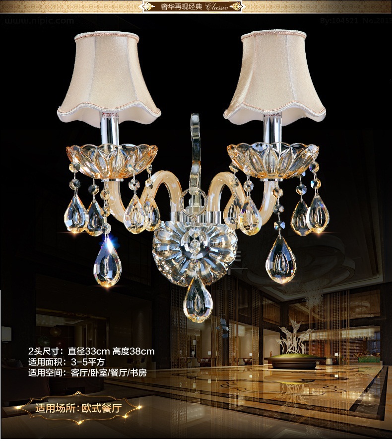 crystal fashion wall lights bed-lighting european palace luxury vintage crystal wall lamp k9 crystal lamp bedroom bedside lamp