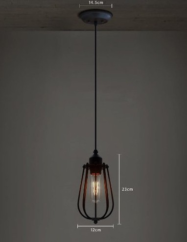 6pcs/lot black iron cage vintage pendant lamp