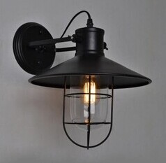 of warehouse lamp black finished aged steel filament metal shade edison wall lamp