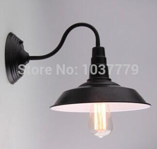 sample order of edison wall lamp black finished iron or glass shade industrial wall lamp for bedroom