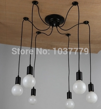 muuto e27 socket vintage chandelier lamp 6-arm light fixture hanging color line silicone holder pendant ~ no bulb~