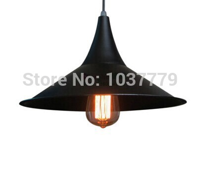 white or black color iron shade like a hat iron vintage pendant lamp